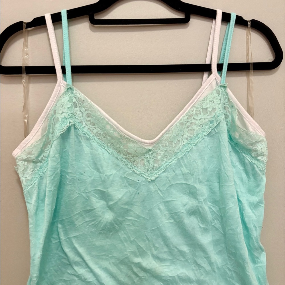 Bobbie Brooks Light Blue Lace Trim Camisole - Picture 5 of 5